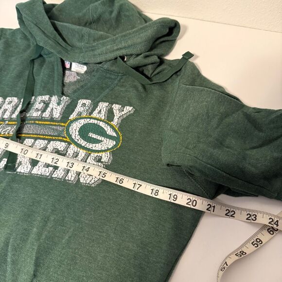 Green Bay Packers NFL V Neck Fleece Hooded Sweatshirt Size Large - Picture 5 of 5